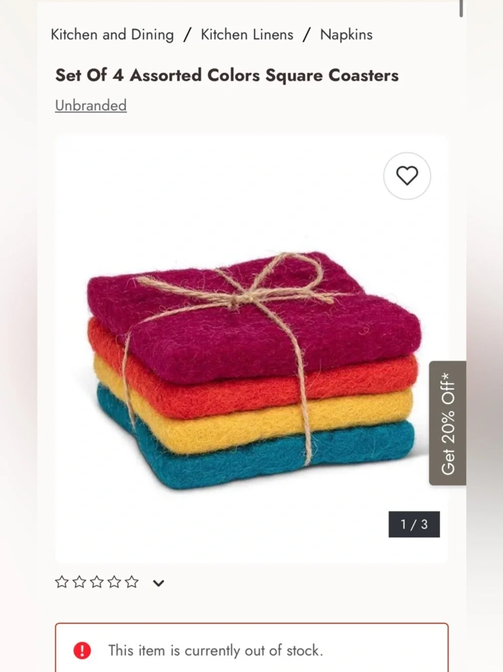 NEW Fair Trade Set 4 x Sheep Wool Felt Nepalese Handmade Coaster Squares